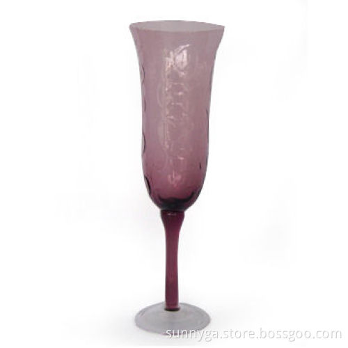 Color Stemware with Molded Pattern and 254ml Capacity, Weighs 129g